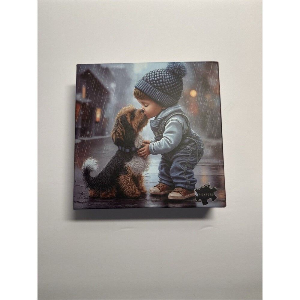 Cute Dog Puzzles for Adults 1000 Pieces, Friendly Kiss Love Hearts Jigsaw Puz...